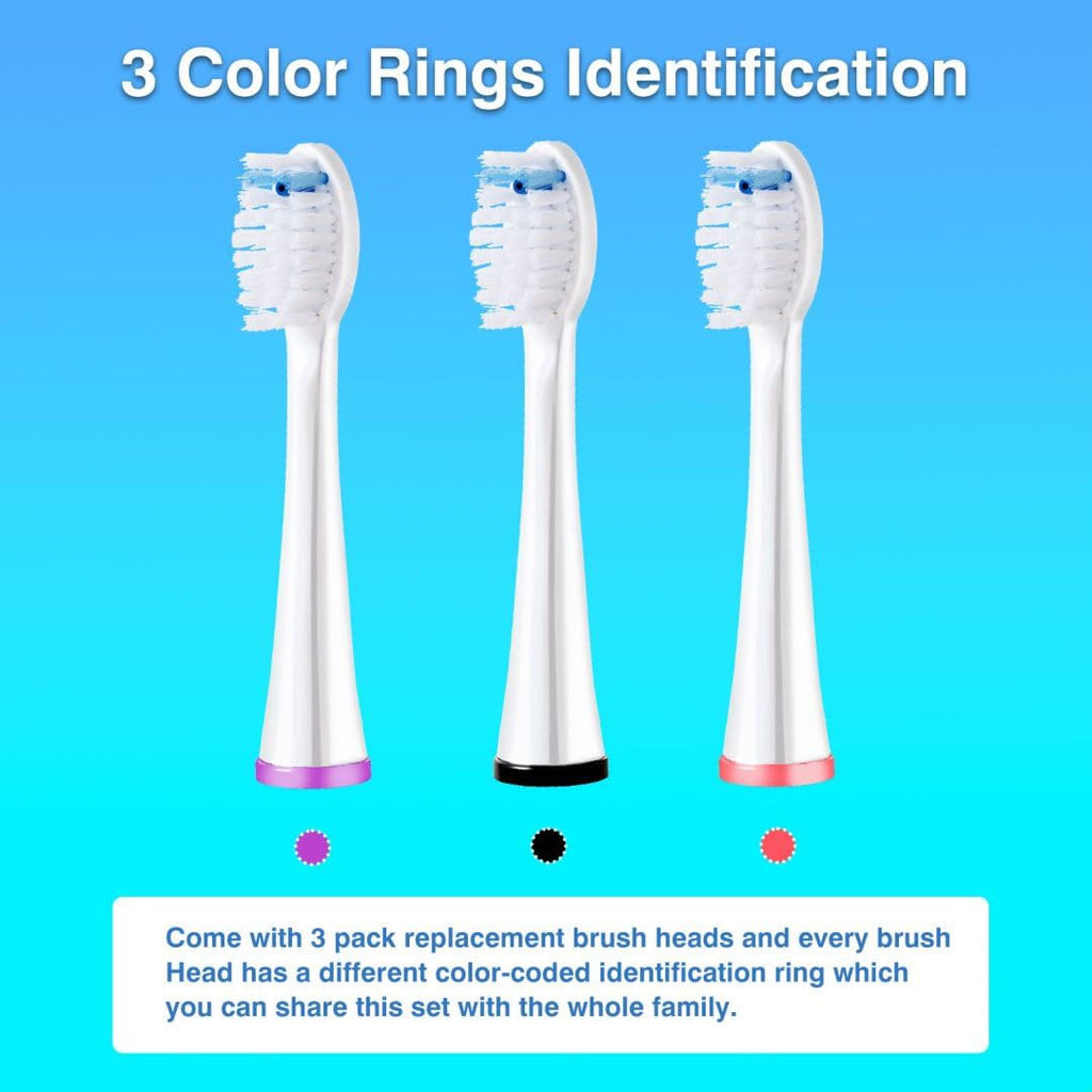 Replacement Brush Heads for Waterpik Sonic-Fusion Toothbrush Set - 3 Pack
