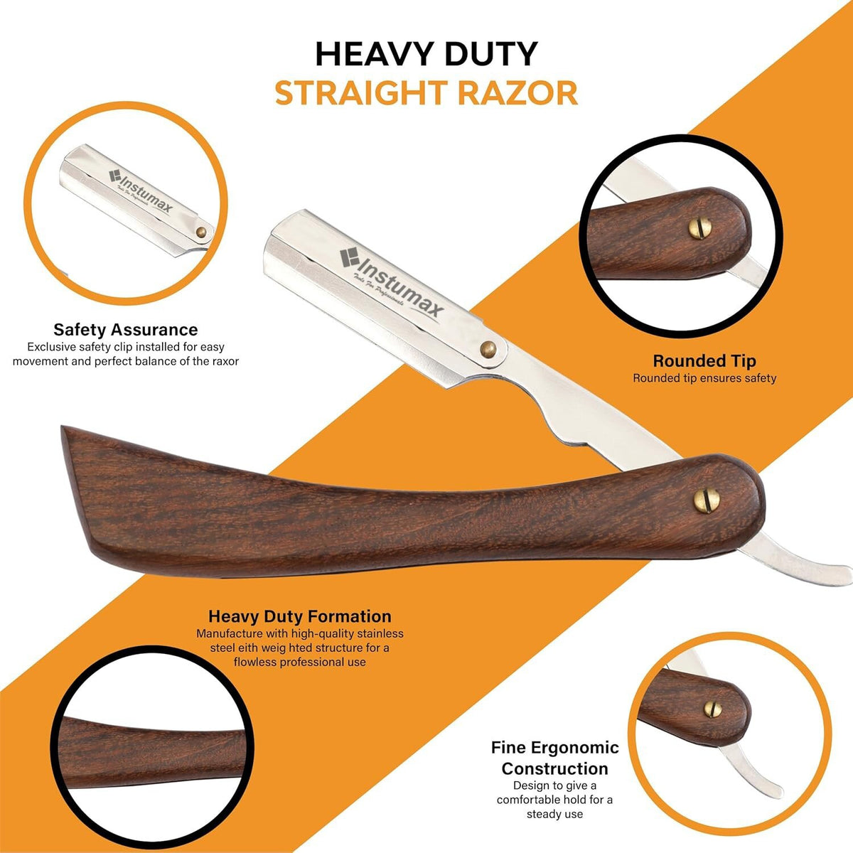 Professional Straight Edge Razor for Barber Shaving & Grooming