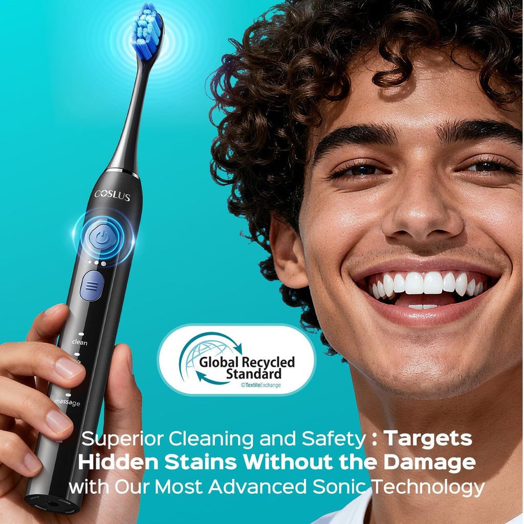 Electric Toothbrush for Adults with 3 Intensities & 5 Modes, Rechargeable, Compact Travel Design