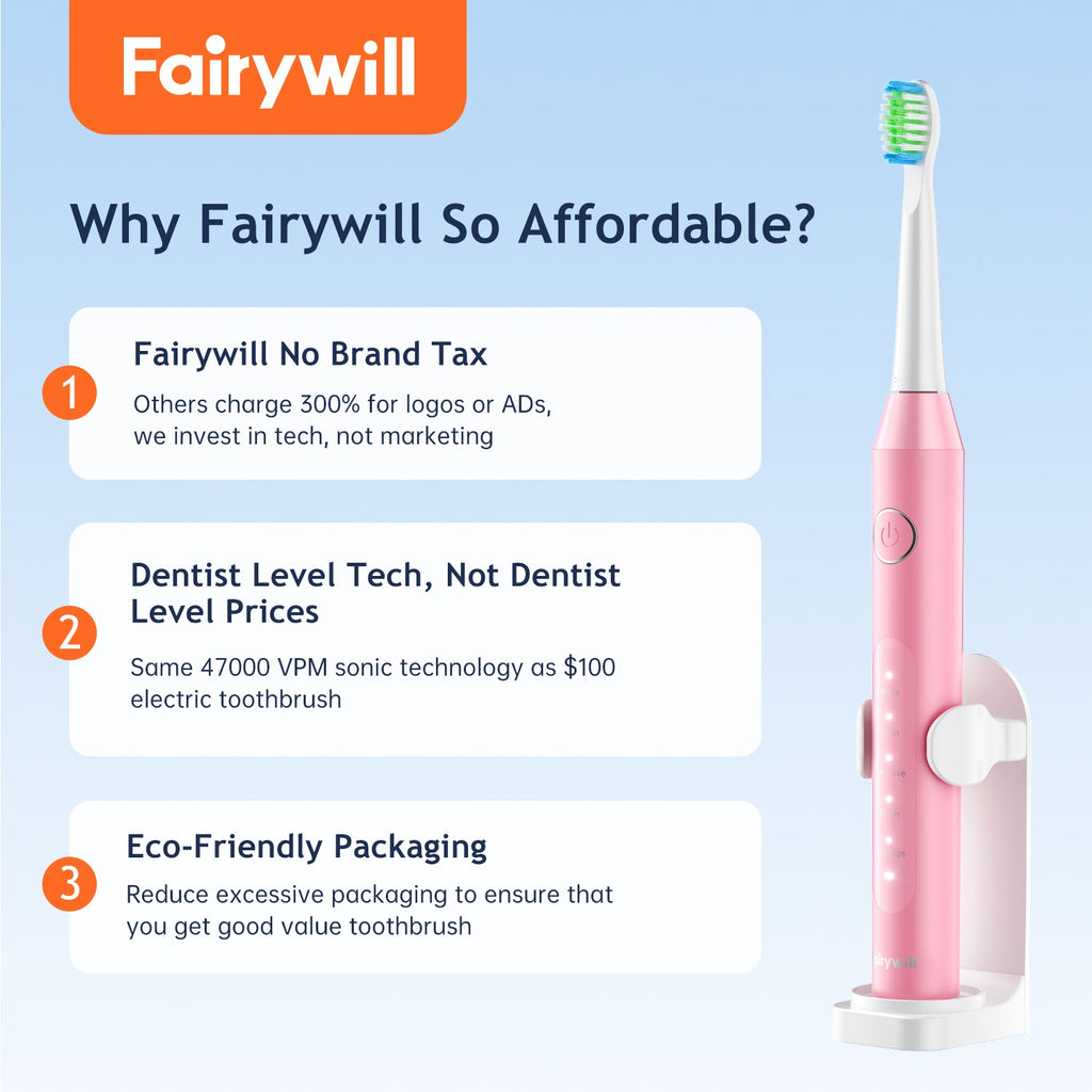 Rechargeable Electric Toothbrush with 8 Brush Heads 5 Modes 47000 VPM