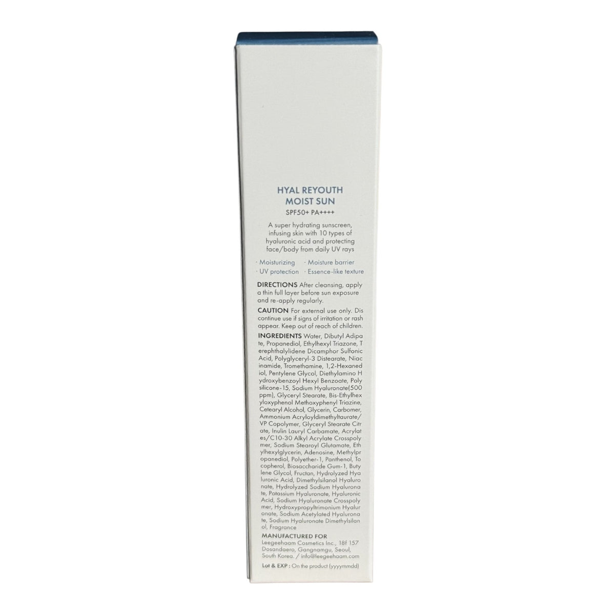 SPF50+ PA++++ Broad Spectrum Sunscreen with Hyaluronic Acid for Face & Body - 50ml