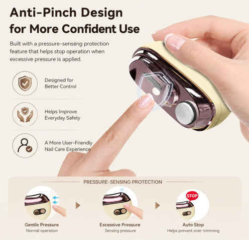 2-in-1 Rechargeable Electric Nail Clipper & Polisher with LED Light, Portable