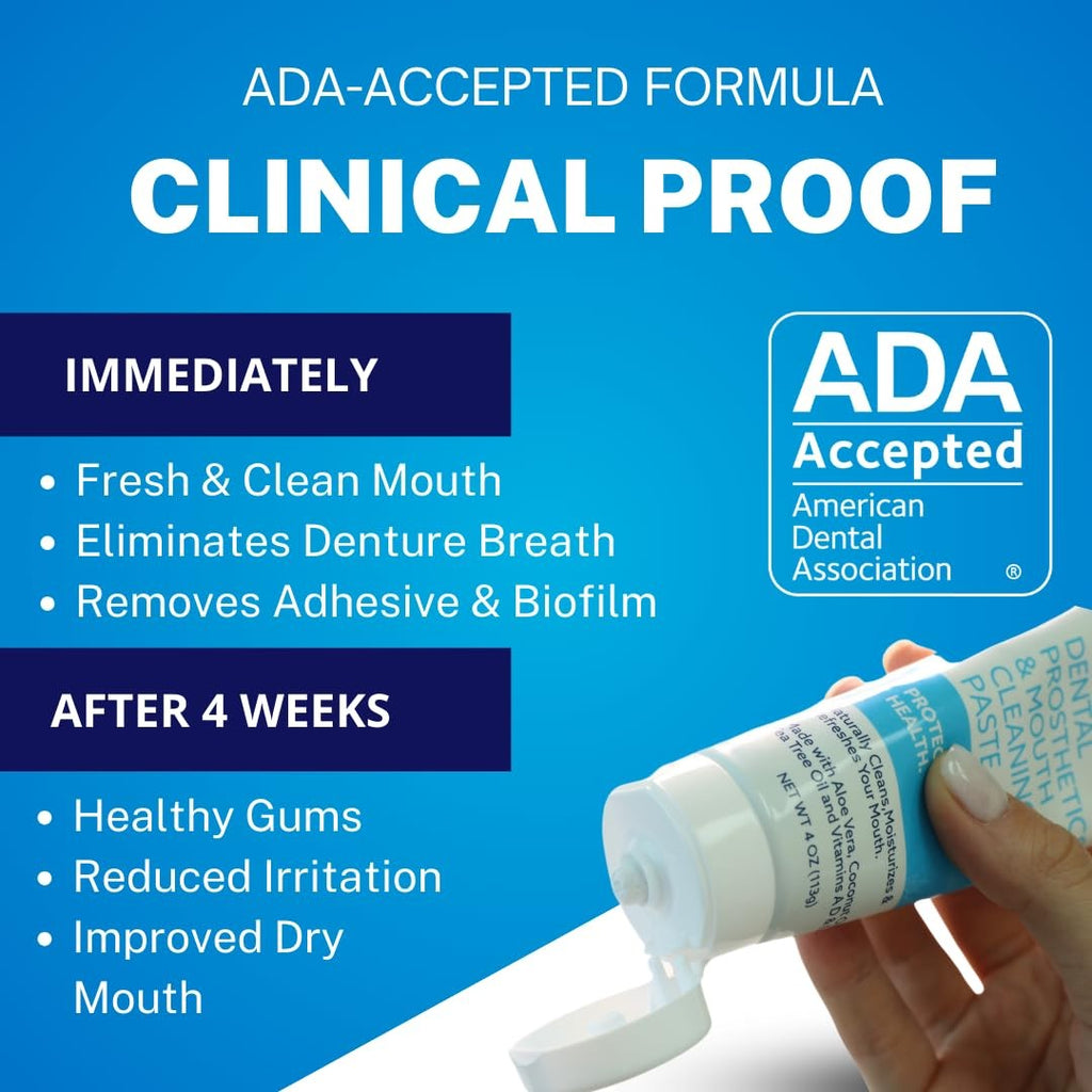 Denture and Gum Cleaning Paste - 4 Fl Oz, Suitable for All Denture Types