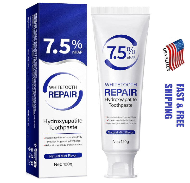 Hydroxyapatite Toothpaste for Sensitive Teeth and Stains - Fluoride-Free 120g