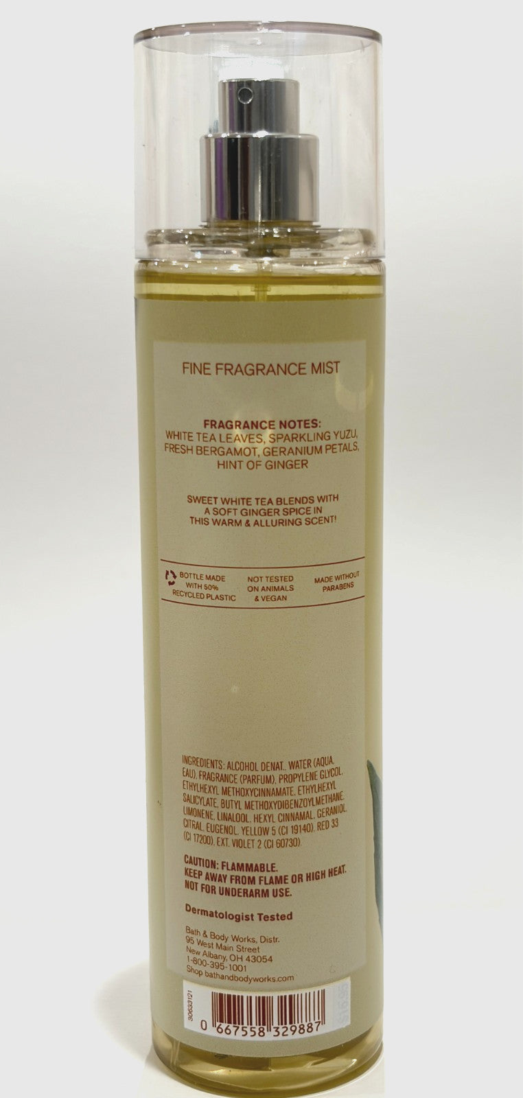 Body Mist - White Tea & Ginger Fragrance Spray 8 fl oz / 236 ml