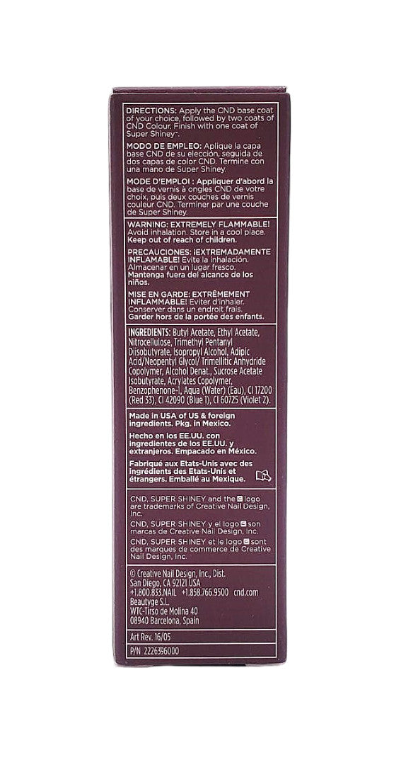 CND Super Shiney Top Coat - 9.8 ml High-Gloss Nail Sealant