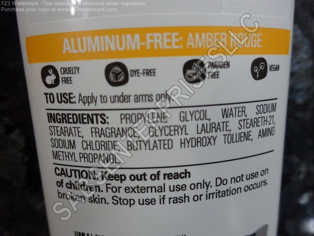 Limited Edition Amber Rouge Aluminum Free Deodorant - 10 Pack, 2.25 oz