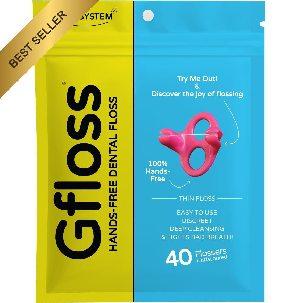 Hands-Free Dental Floss Set - 40 Soft Thin Unwaxed Oral Care Floss