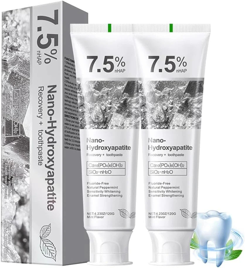 Nano Hydroxyapatite Toothpaste 7.5% - Fresh Mint, Pack of 2