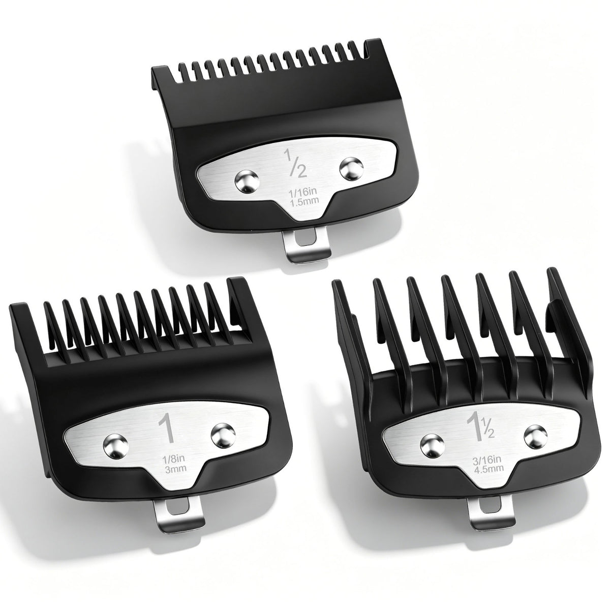 Professional Clipper Guard Set for Wahl & Most Clippers 1.5mm-4.5mm 3-Pack