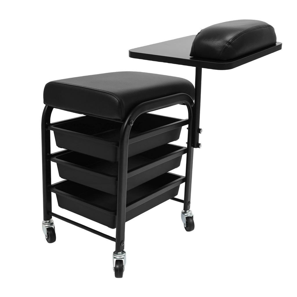 Salon Nail Cart with 3 Drawers and Mobile Wheels - Beauty & Spa Storage Trolley