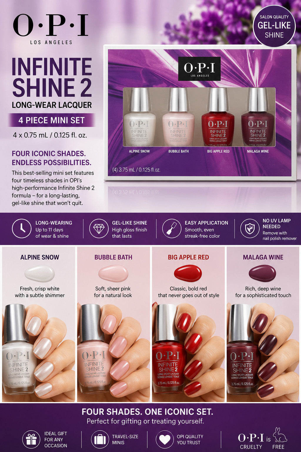 OPI Infinite Shine 2 Long-Wear Nail Lacquer Mini Set - 4 x 0.75ml
