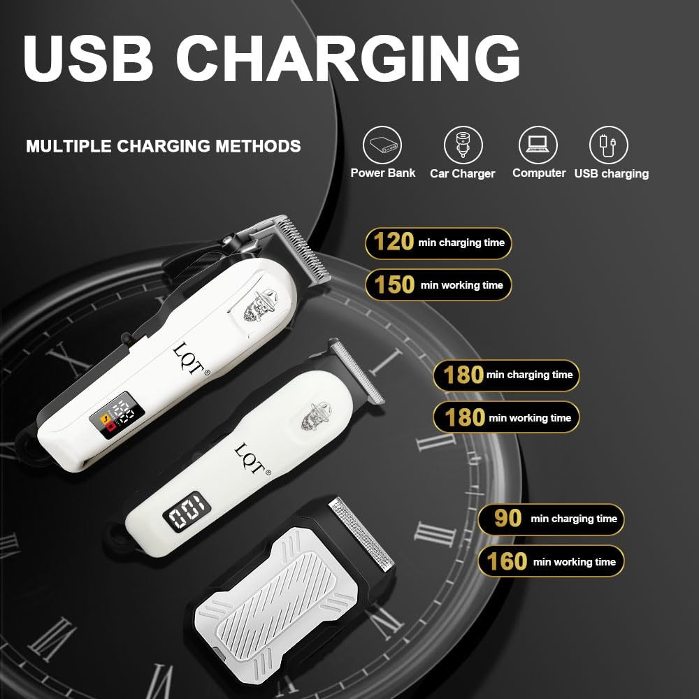 Professional Hair Clippers and Trimmer Set for Men - Salon-Quality Grooming Kit