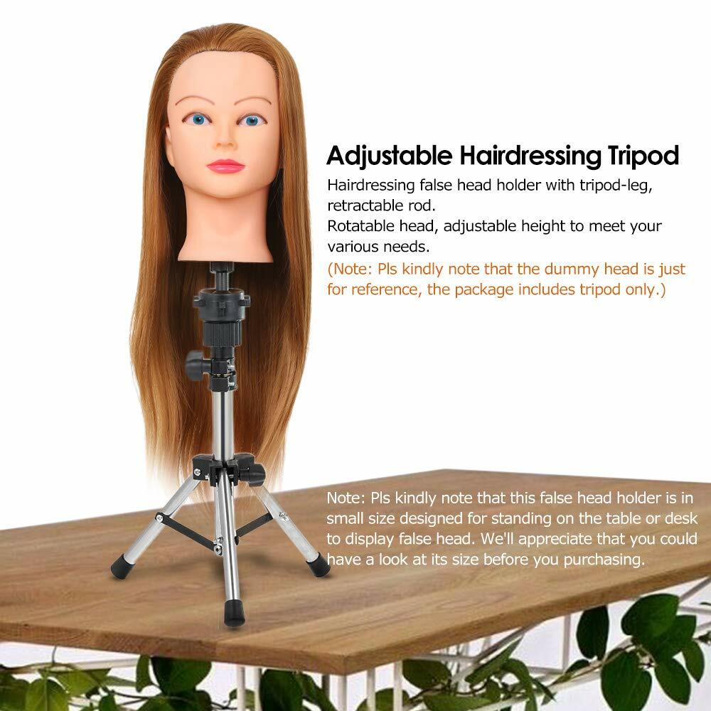 Portable Wig Mannequin Head Stand with Adjustable Tripod Holder