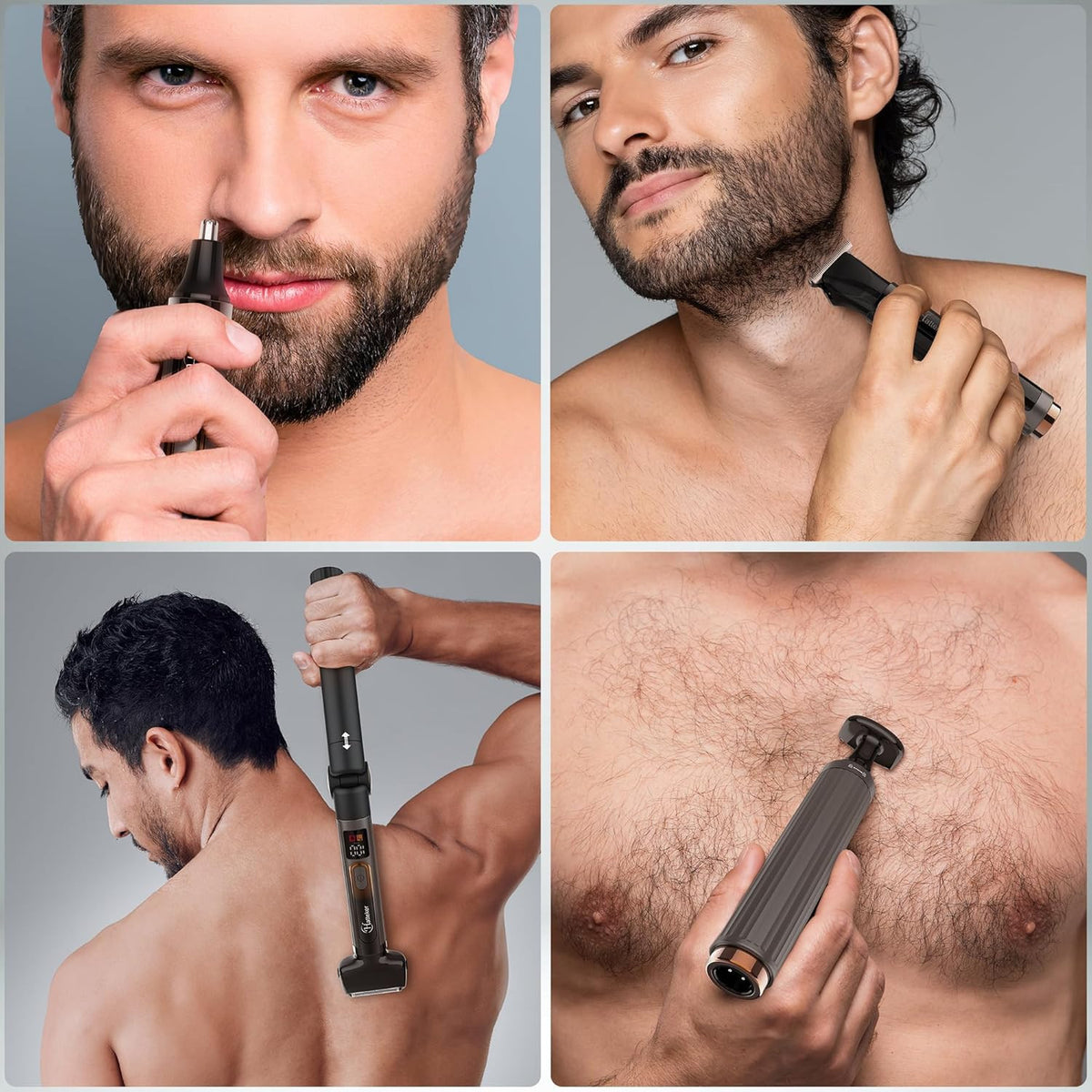 Men's Electric Back Shaver & Body Grooming Kit with Adjustable Extension