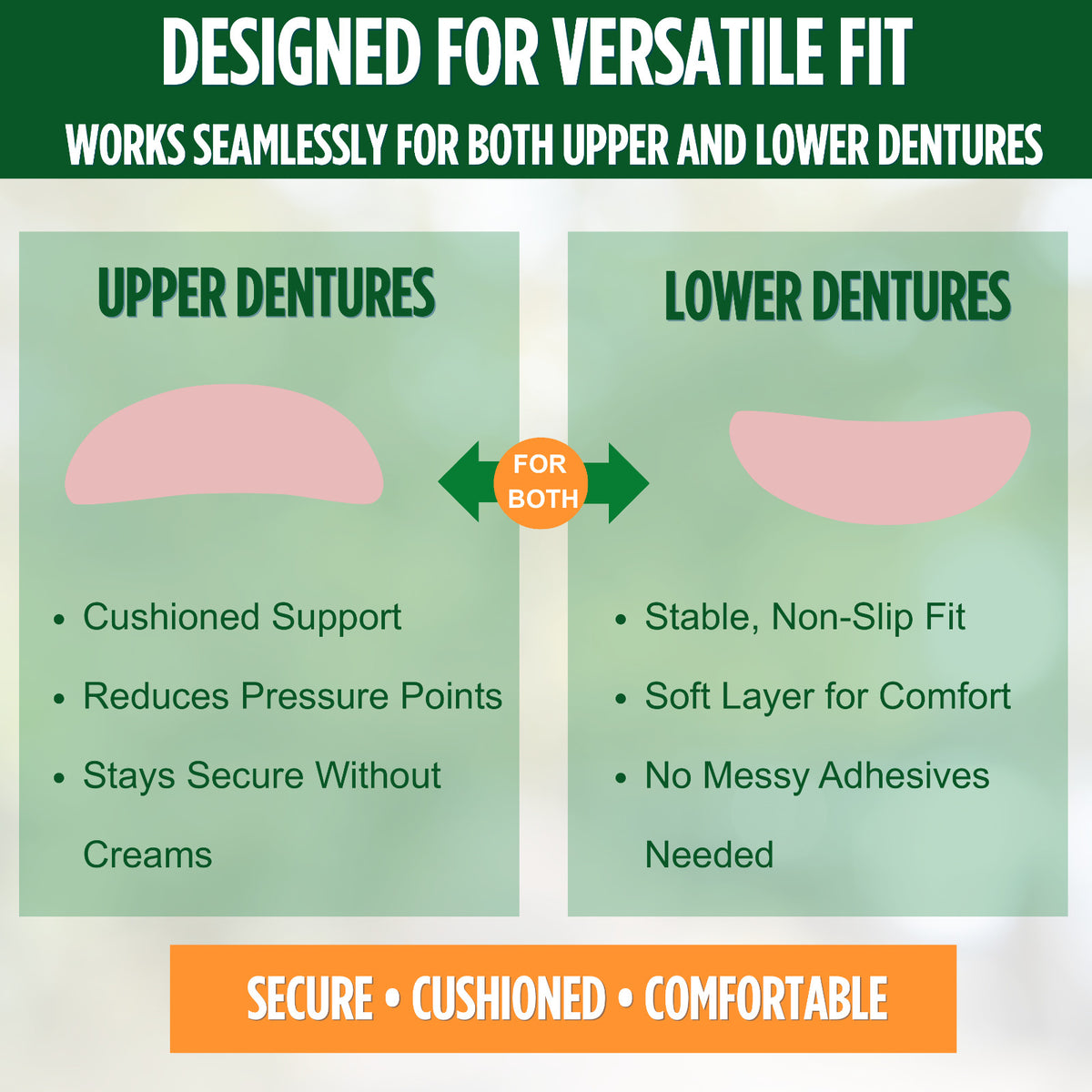 Denture Soft Reline Kit for Comfortable Fit - Long-Lasting Cushion, Easy Application