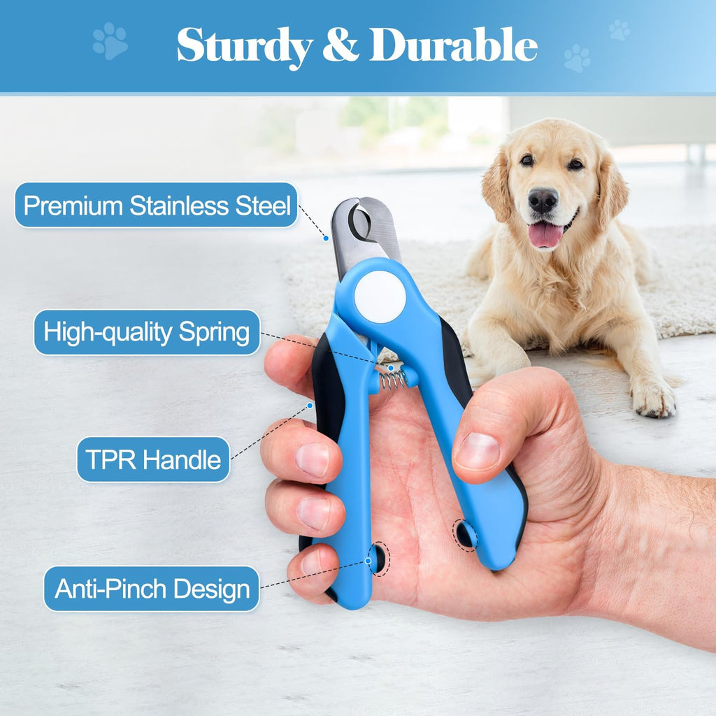 Heavy Duty Dog Nail Clippers & Trimmers with Safety Guard - Pet Grooming Tool