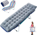 Portable Folding Camping Cot with Mattress & Face Hole for Outdoor Sleep