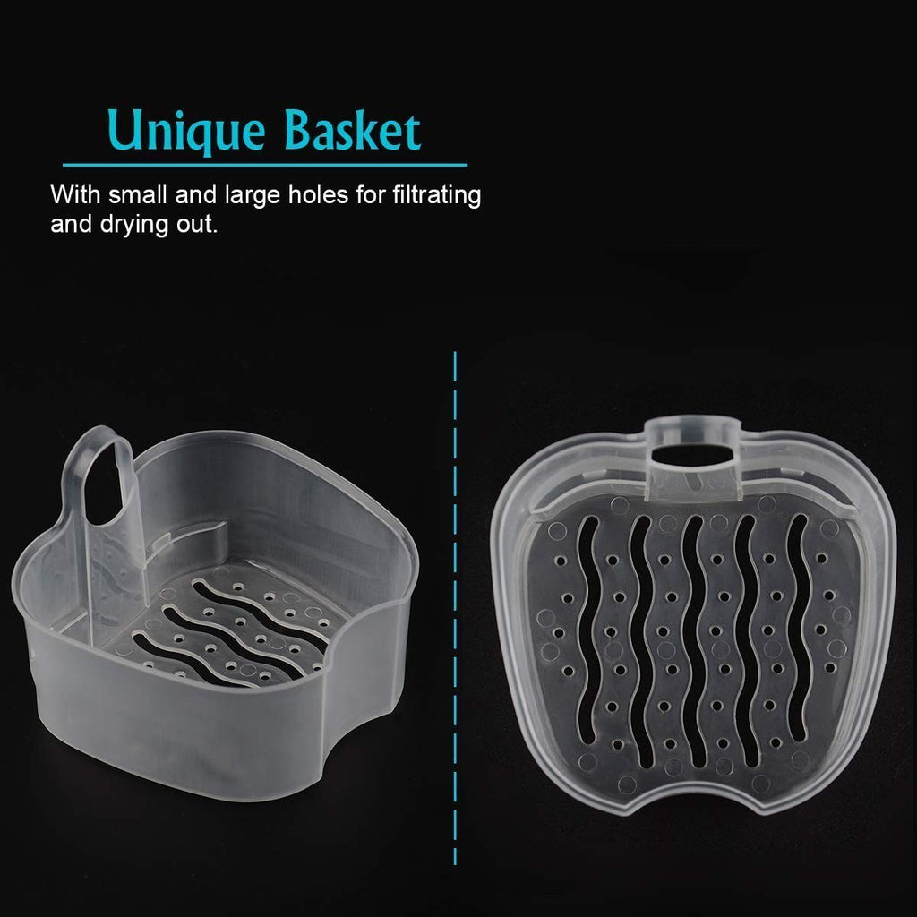 Portable Green Denture Case with Strainer - Hygienic Storage for Dentures & Retainers