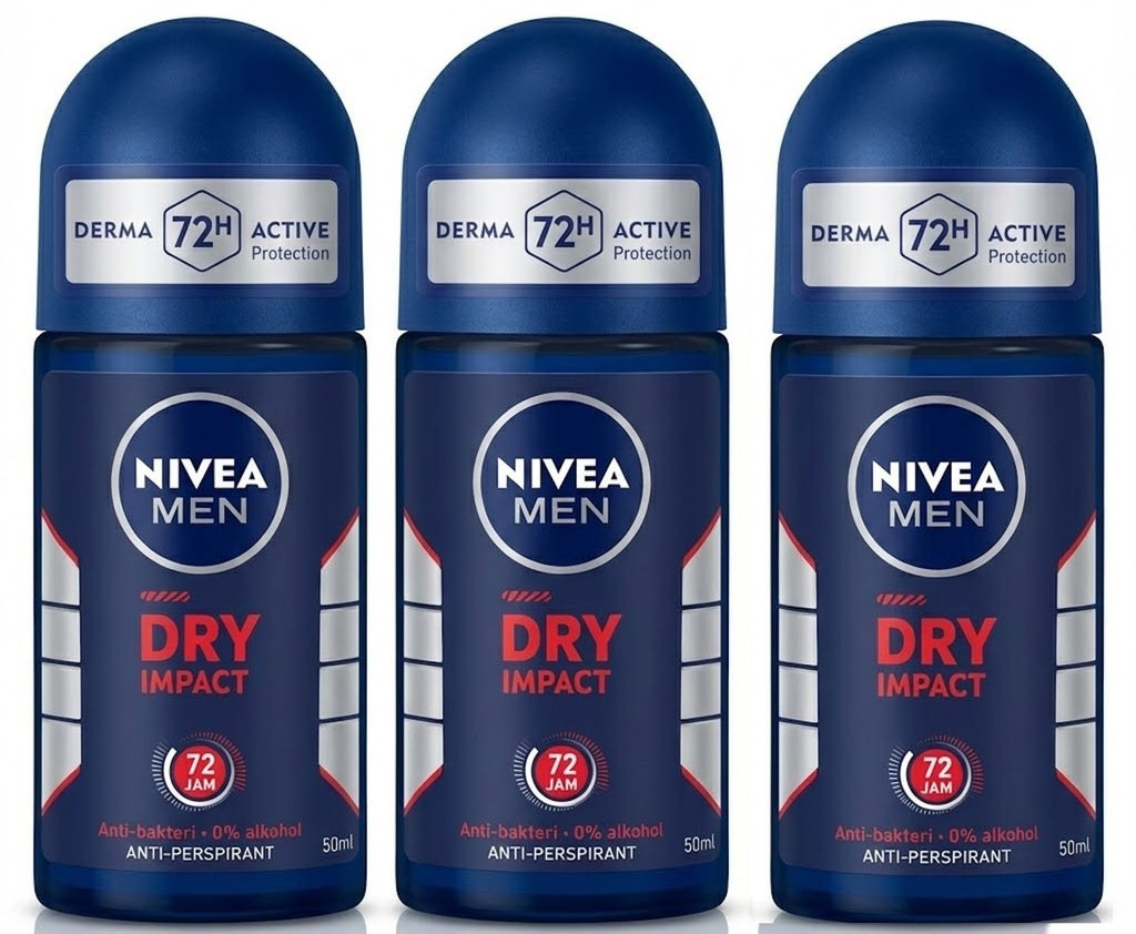 3 Pack Men’s 72H Dry Impact Antiperspirant Roll-On Deodorant - Skin Care