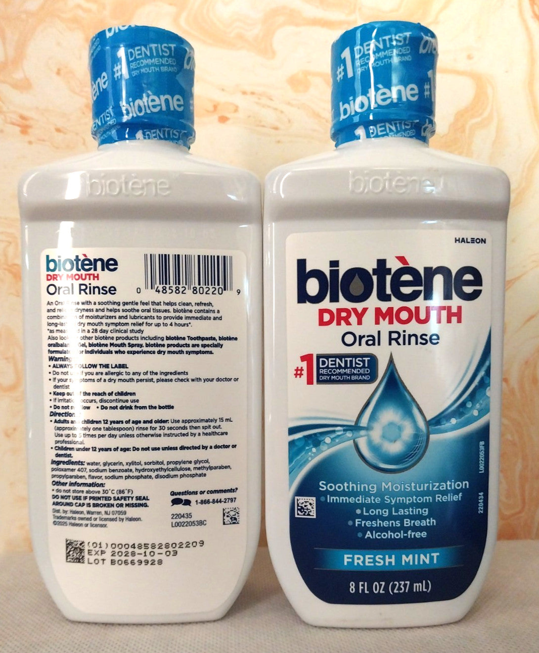 Biotene Dry Mouth Oral Rinse Alcohol-Free Long Lasting Mint 8oz - 2 Pack