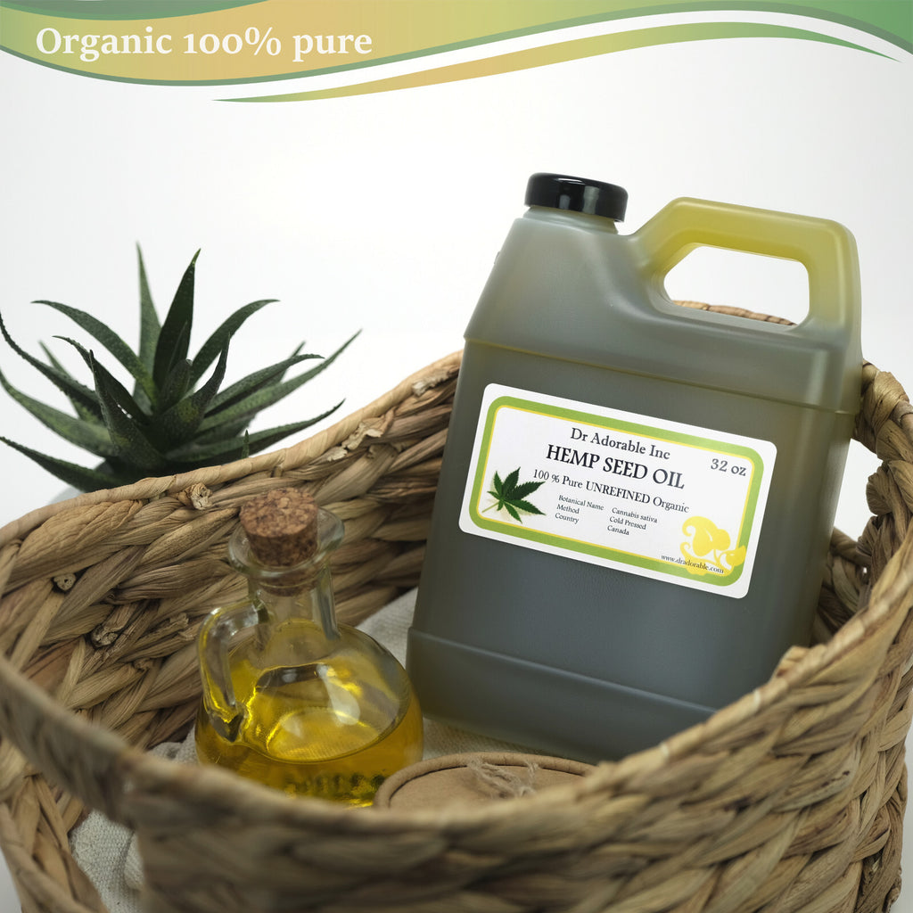 Pure Organic Hemp Seed Oil - Cold Pressed, 32 Oz Food & Skin Use