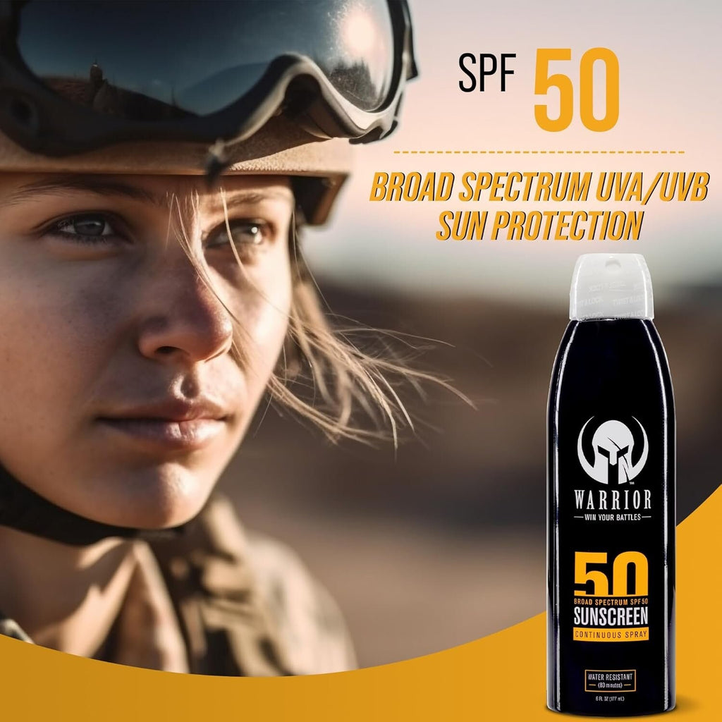 Waterproof Sunscreen Spray SPF 50 Broad Spectrum UVA/UVB Protection - Water & Sweat Resistant
