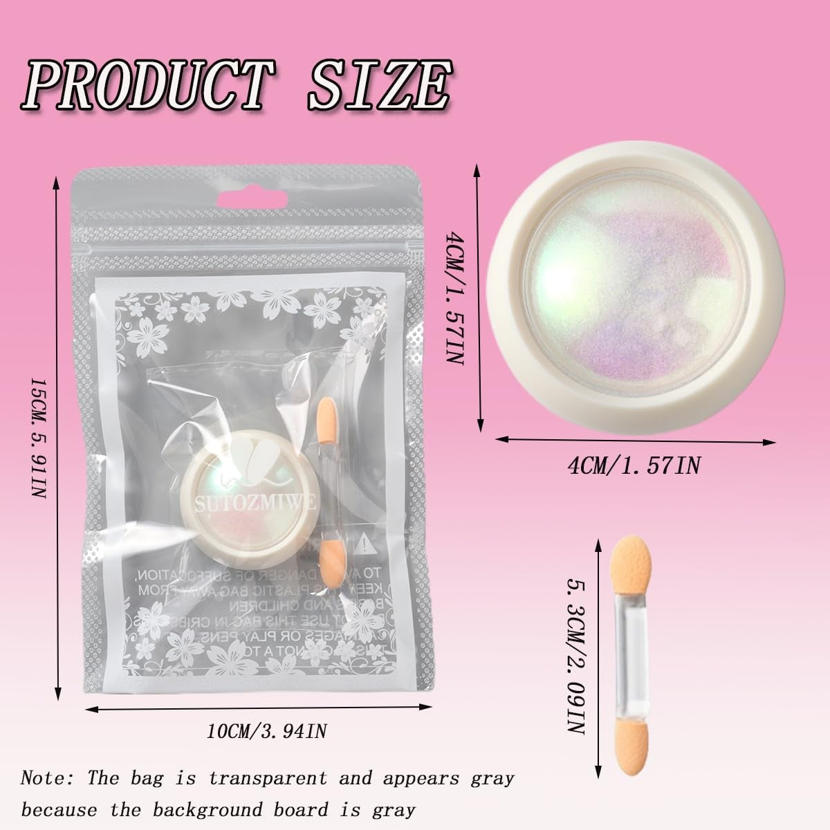 Holographic Unicorn Chrome Nail Powder - Aurora Rainbow Neon Pink for Nail Art