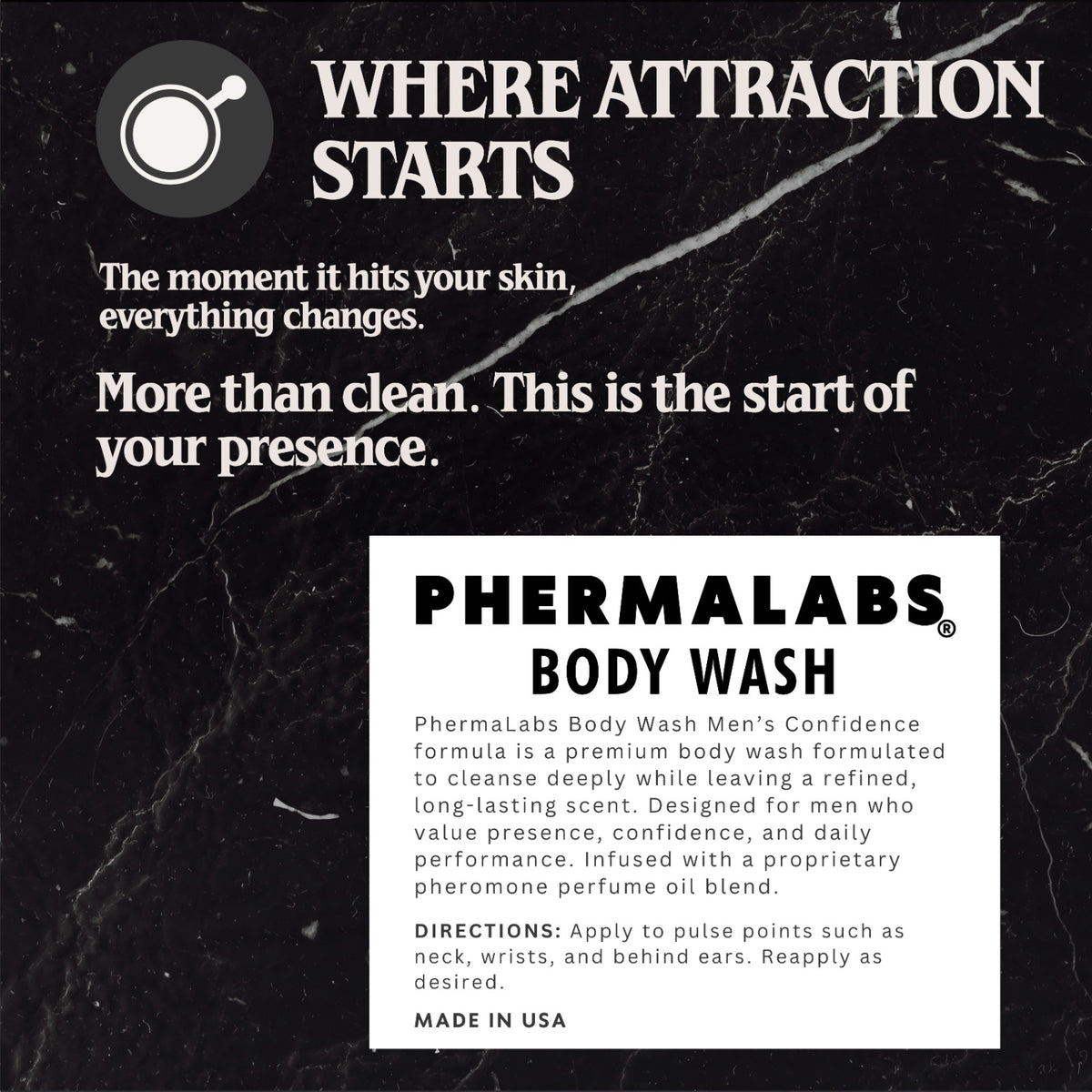 Men's Pheromone Body Wash - 2-Pack, Luxury Scented, Confidence Boost