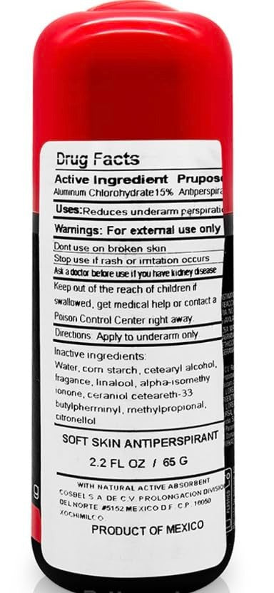 Men's Roll-On Deodorant 2.3 oz Red Pack Long-Lasting Freshness