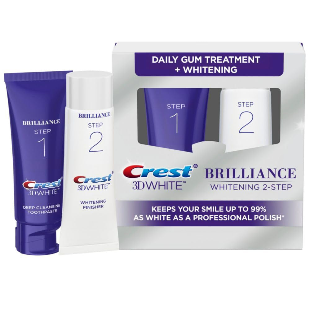 Crest 3D White Brilliance Whitening Kit with Deep Cleansing Toothpaste & Finisher