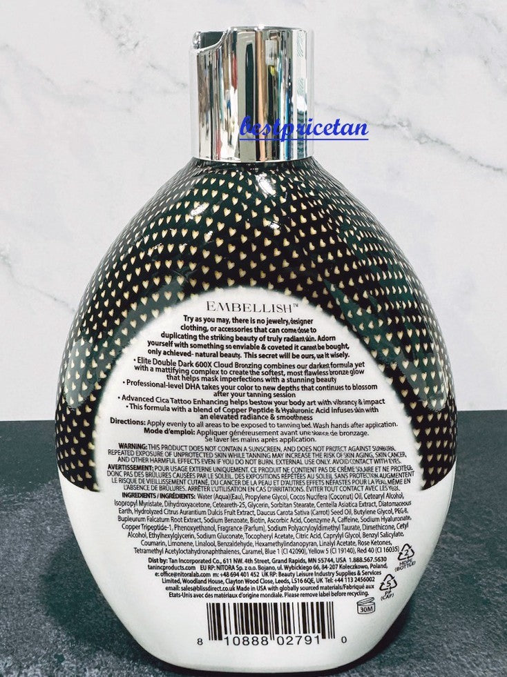 Double Dark Tanning Lotion with Bronzer & Tattoo Enhancer 13.5 Fl Oz