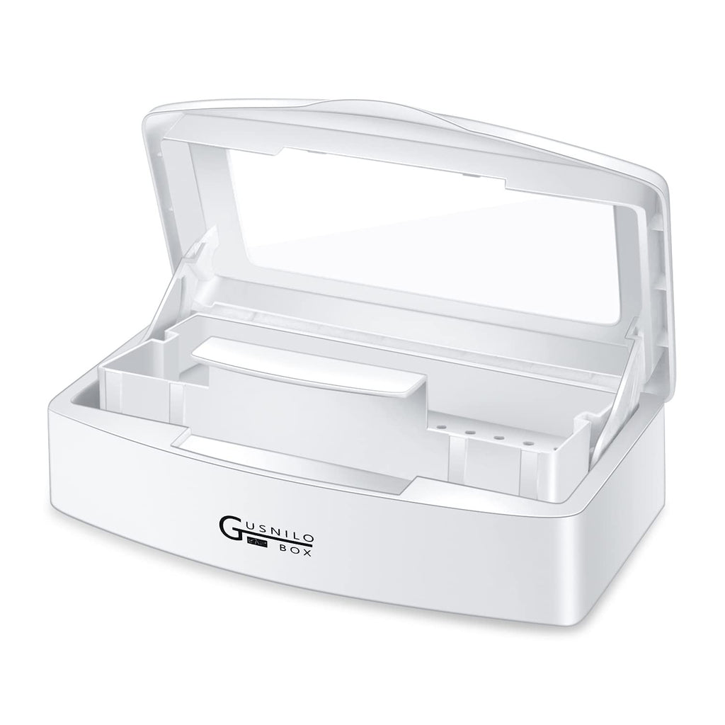 Disinfectant Nail Tool Sterilizer Box with Transparent Lid - Plastic Sanitizing Tray for Nail & Salon Tools