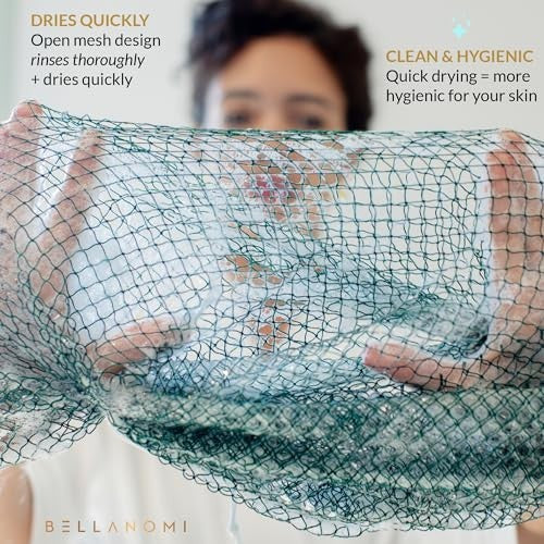 African Exfoliating Net Sponge 2-Pack - 45" Long Back Scrubber, Quick-Dry Nylon