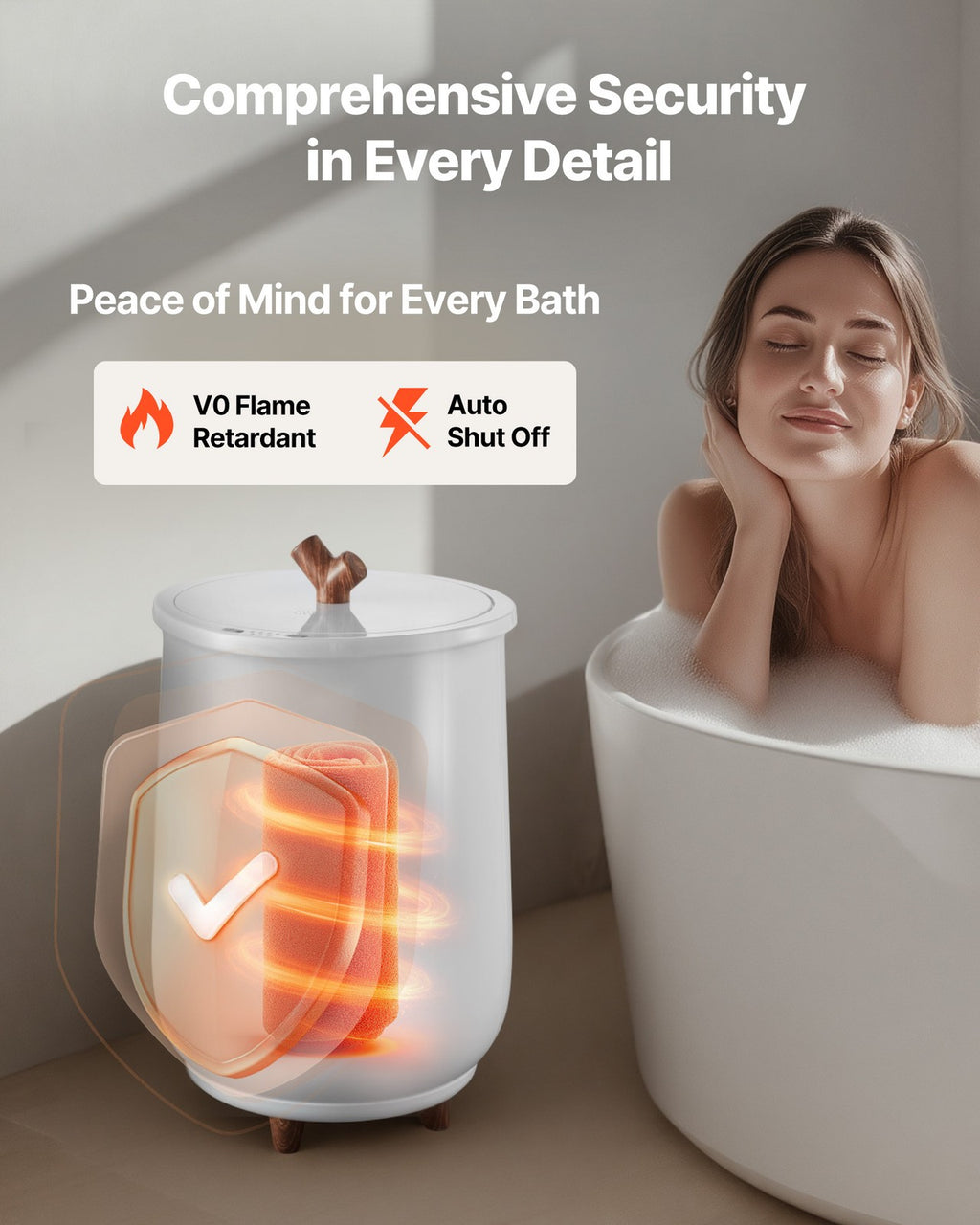 20L Large Bathroom Towel Warmer with LED Light and Aromatherapy Chamber