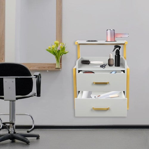 Wall Mounted Salon Storage Cabinet with Drawers for Spas and Barbershops