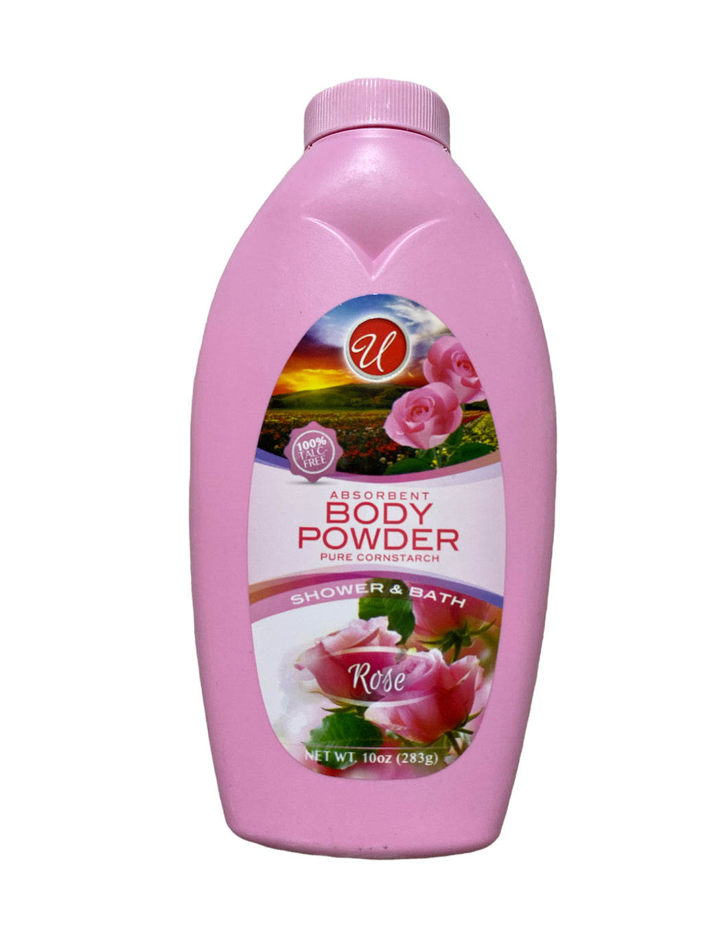 Absorbent Body Powder with Rose Scent - Pure Cornstarch, 10 oz, Pack of 2