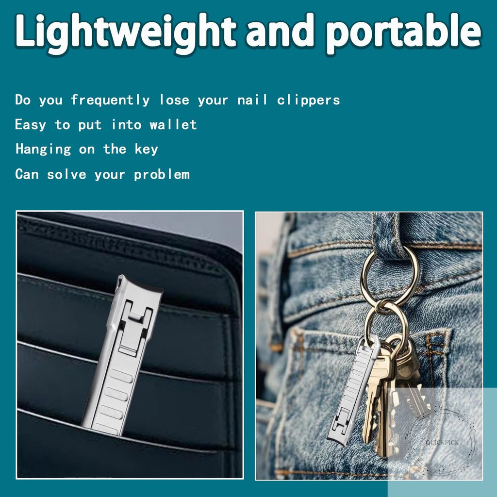 Ultra-Thin Mini Travel Nail Clippers Set with Nail File & Case