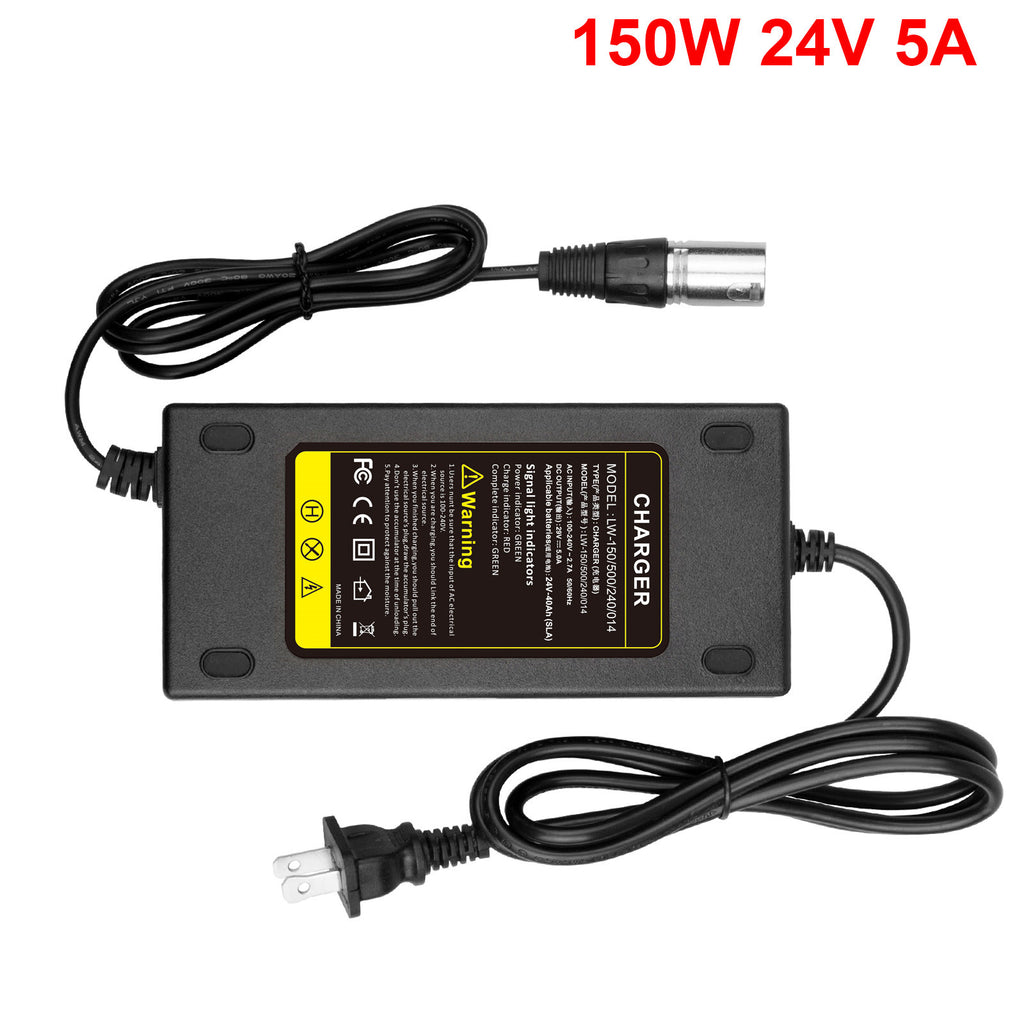 Universal 48V-24V 3-Pin Power Adapter Charger XLR Cord for Mobility Scooters