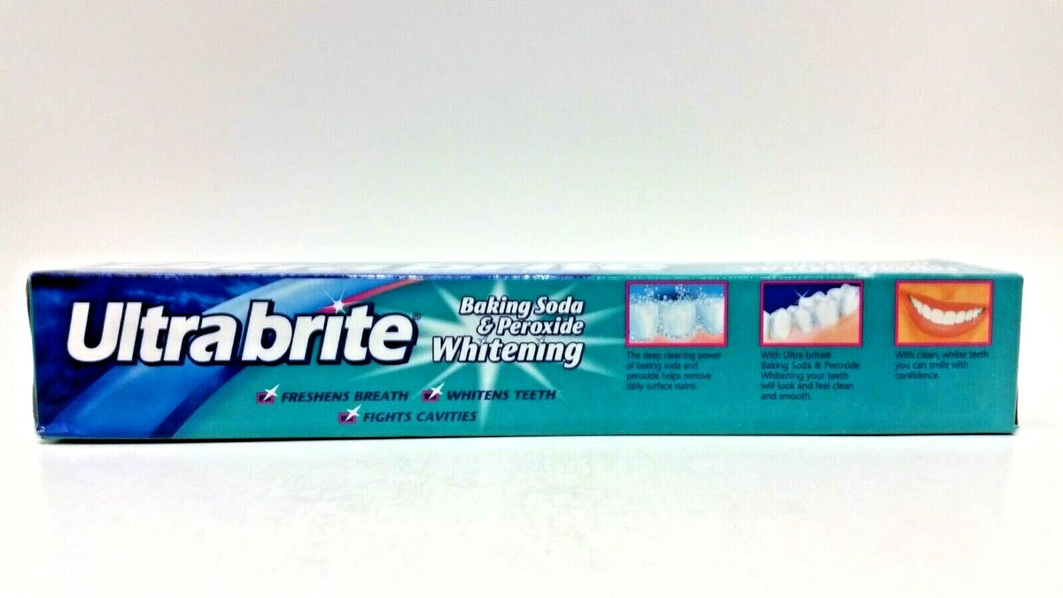 12-Pack Ultra Brite Cool Mint Toothpaste with Baking Soda & Peroxide 4.2oz
