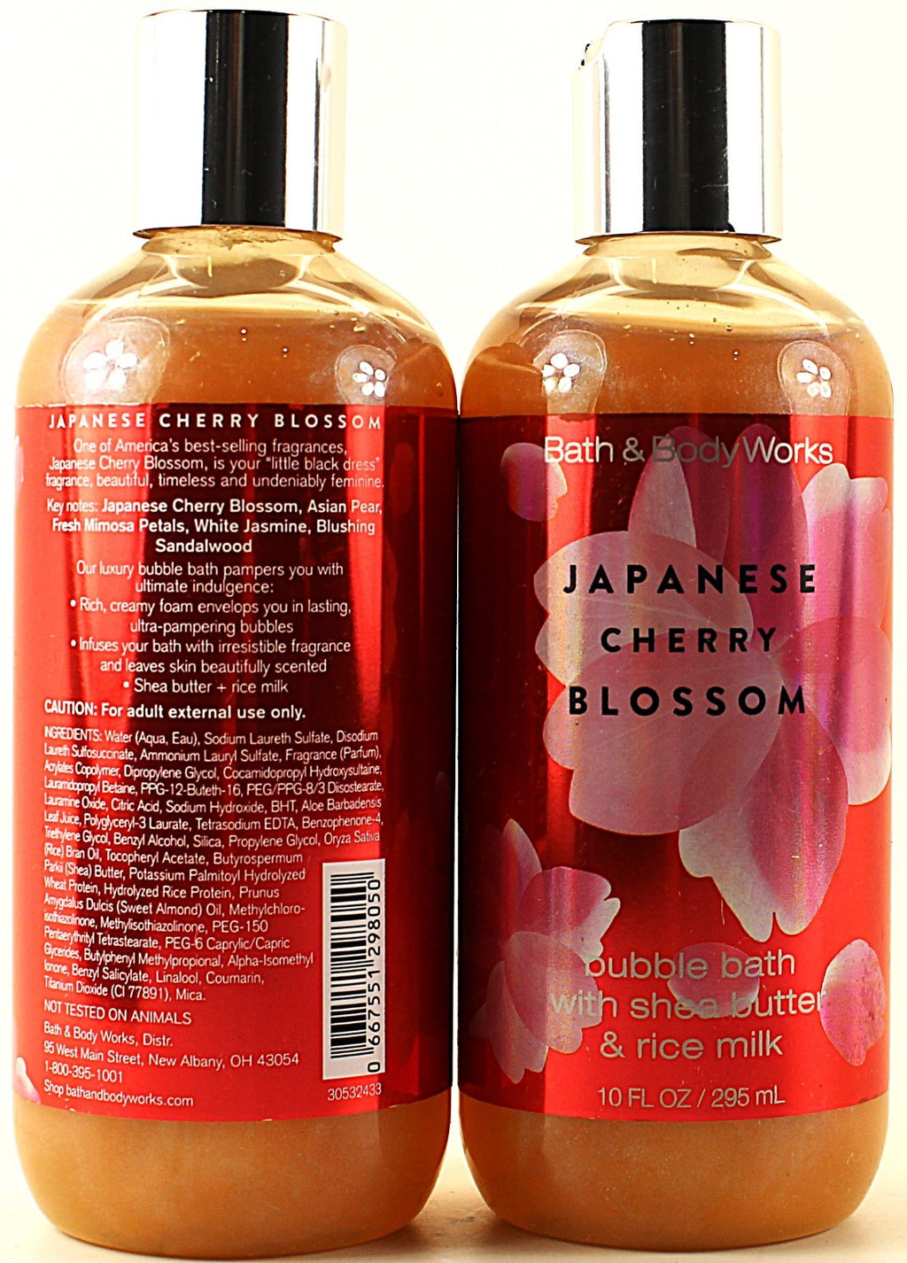 Bath & Body Works Japanese Cherry Blossom Bubble Bath & Rice Milk Set - 2 x 10oz