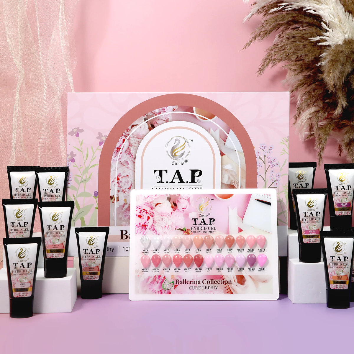 Hybrid Gel Nail Enhancement Set - 24 Ballerina Collection Colors