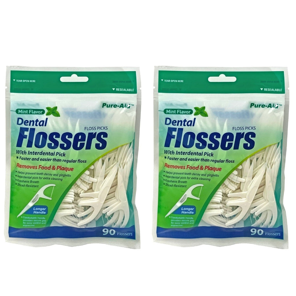 180 Count Mint Dental Floss Picks - Oral Toothpicks for Extra Cleaning