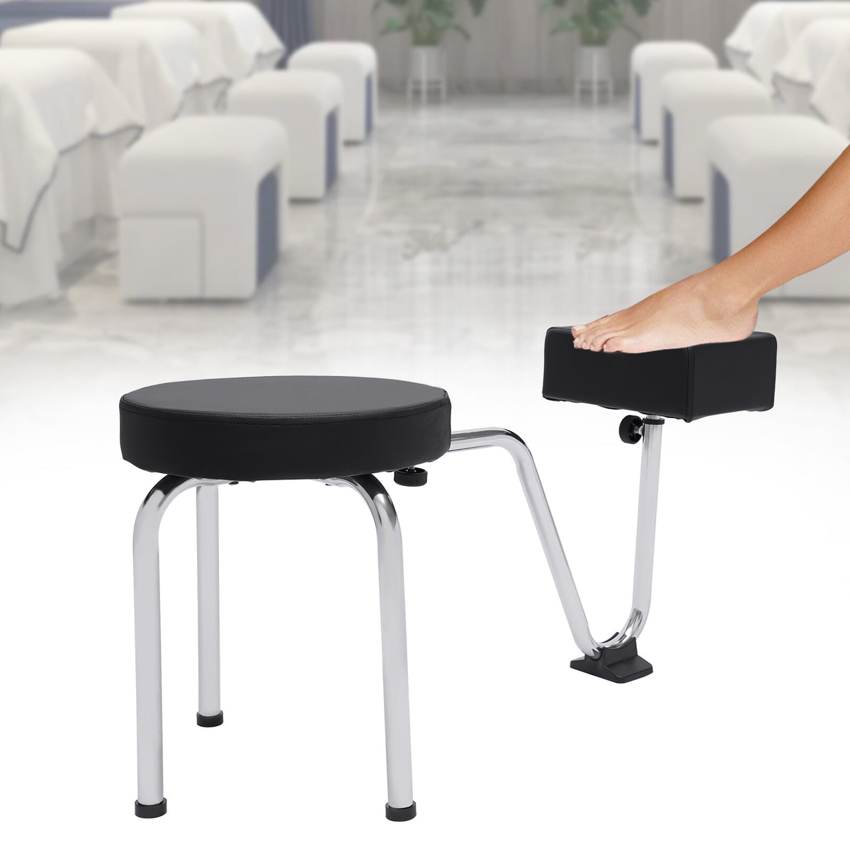 Adjustable Pedicure Stool Foot Rest Chair for Salon Spa