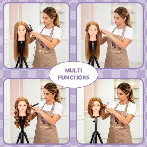Mannequin Head with 80% Real Human Hair Blonde 26-28 Inch for Cosmetology Training