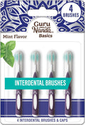 Interdental Brushes with Caps - Reusable for Braces & Bridges, 4 Pack