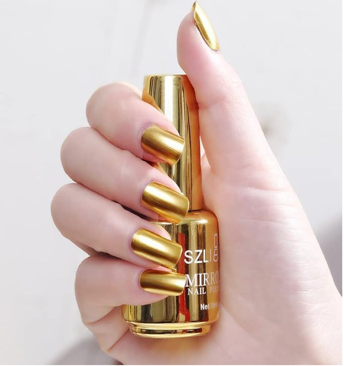 Gold Metallic Nail Polish - Long-Lasting Nail Art Varnish for DIY & Salon