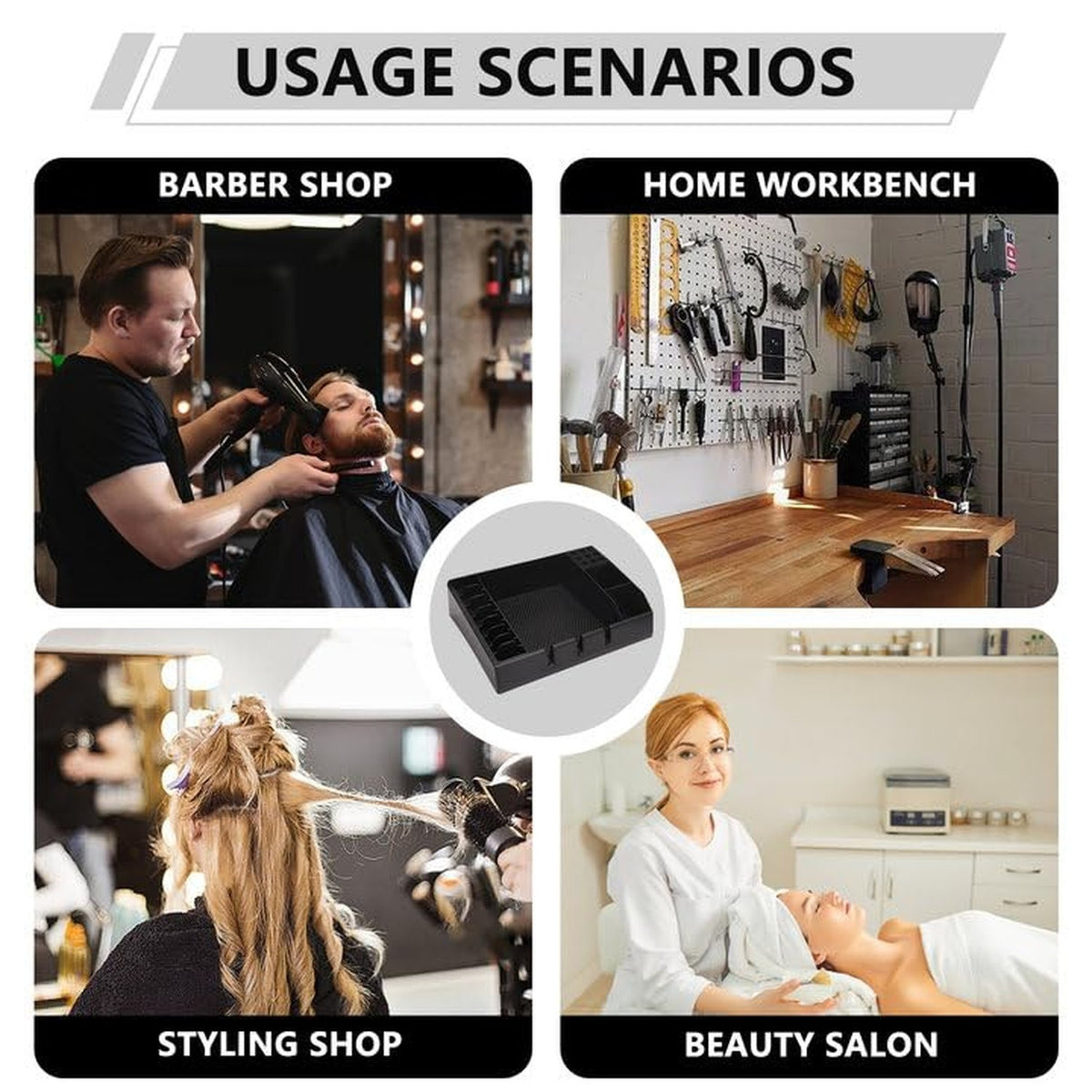 Hairdressing Clipper Trays Wall Mount Organizer for Barber & Stylist Stations