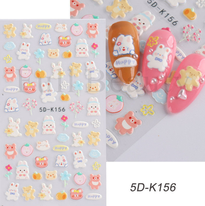 Nail Stickers Set for Nail Art - Assorted 3D Decals for Manicure DIY