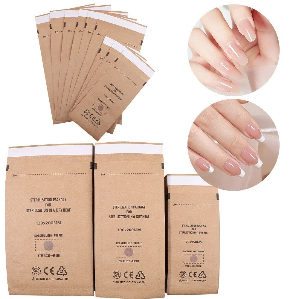 Disposable Nail Sterilizer Bags for Manicure & Salon Disinfection 50-100PCS